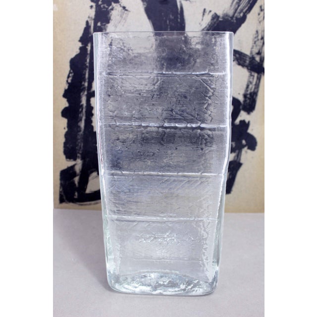 Glass Vase by Christer Sjögren for Lindshammar Glasbruk, 1970s For Sale - Image 12 of 12