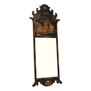 Antique Georgian Lacquered Chinoiserie Mirror, 1800s For Sale