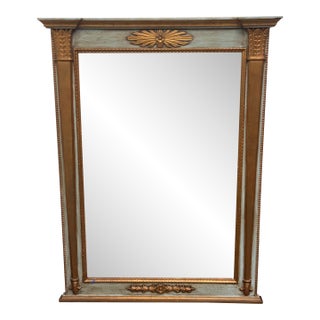 Neoclassical Style Giltwood Painted Wall Mirror, Vintage For Sale