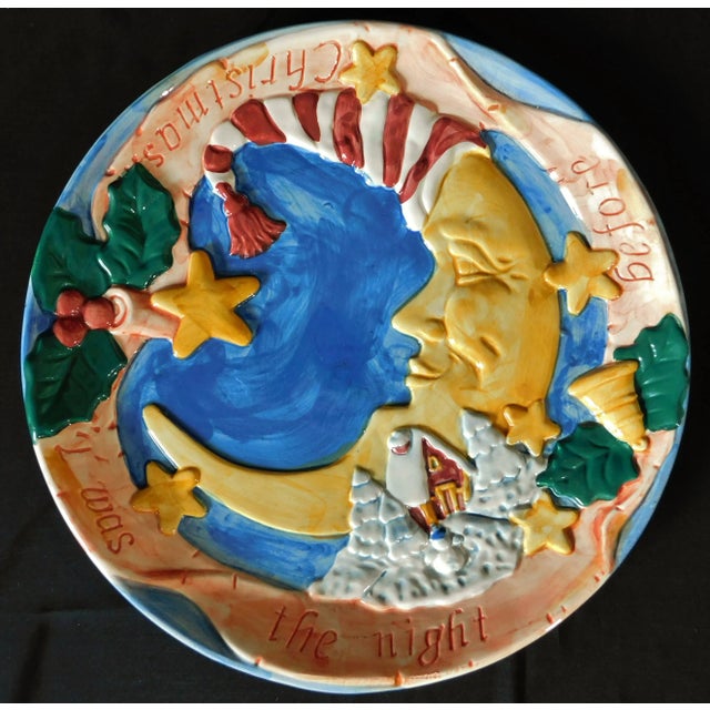 Wonderful and very festive "Twas The Night Before Christmas" ceramic holiday platter. Sweet Piece! Comes in original box....