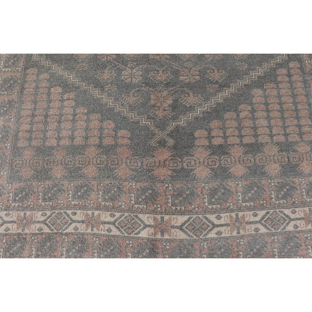 Textile Antique Turkish Oushak Rug in Soft Taupe, Blue-Gray, and Faded Pink For Sale - Image 7 of 13