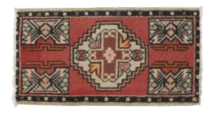 1960s Vintage Turkish Yastik Rug - 1′9″ × 3′3″