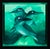 Three Kings by Cody Jimenez | Acrylic on panel Three birds with dark heads on a green background. For Sale - Image 4 of 4