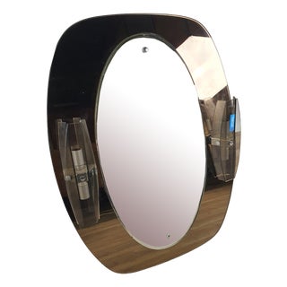 Vintage Bathroom Mirror in Steel, 1990s For Sale