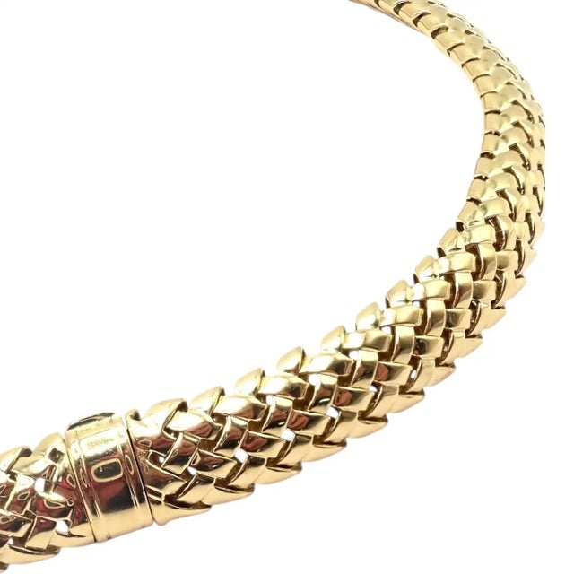 Vintage Tiffany & Co. Vannerie Basket Weave Yellow Gold Necklace For Sale - Image 10 of 17