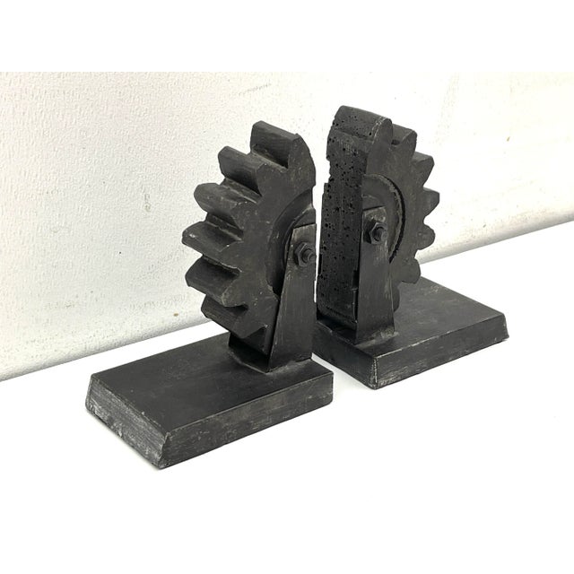 Modern Industrial Modern Iron Bookends - Set of 2 For Sale - Image 3 of 13