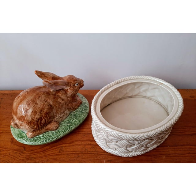 Ceramic Fitz Floyd Bunny Rabbit Tureen Mid C For Sale - Image 7 of 7