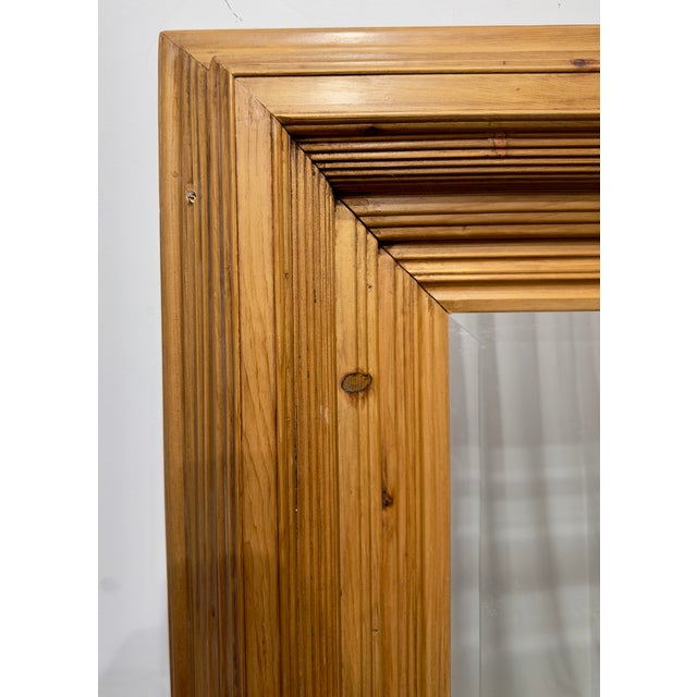 Pine Beveled Glass Full Length Standing Mirror For Sale - Image 4 of 4