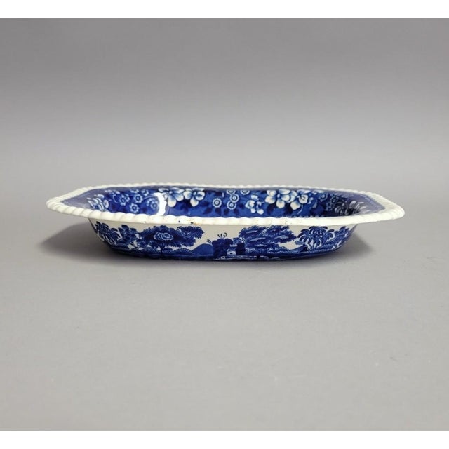 Spode Antique Spode Copeland Tower Blue & White 10" Rectangular Serving Dish or Shallow Bowl For Sale - Image 4 of 4