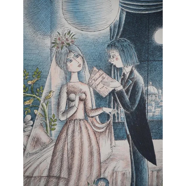 Raymond Peynet, Lovers: Cupid's Garden, Original Lithograph For Sale - Image 4 of 6