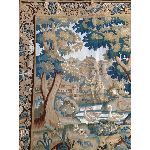 Handwoven Landscape with River and Birds Tapestry in the style of Aubusson, 2000 For Sale - Image 6 of 18