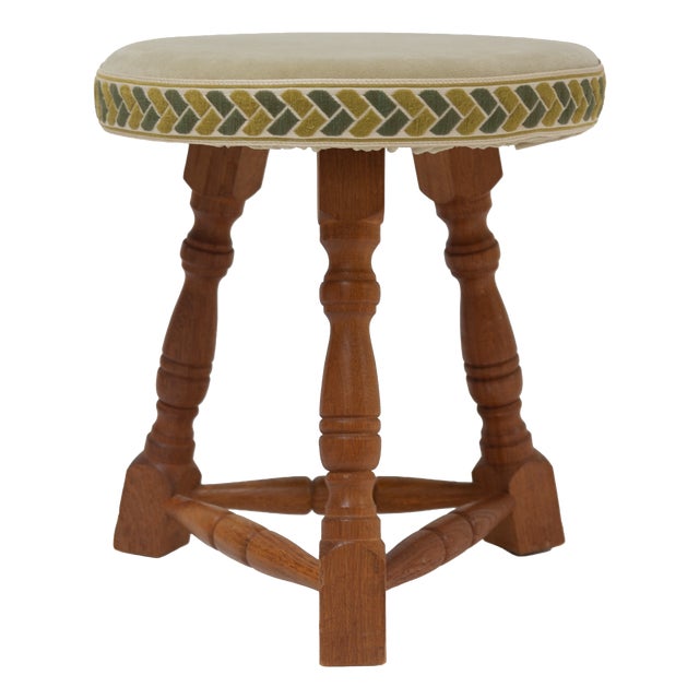 Mid-Century Danish Oak Tripod Stool, 1950s For Sale