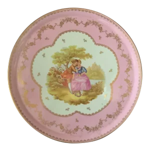 Limoges France Platter/Charger Signed and Painted Antique