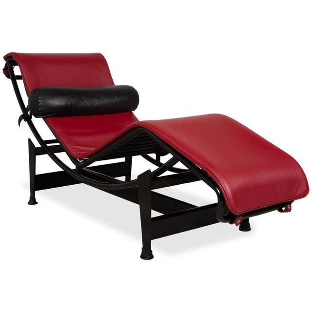 Bauhaus LC 4 Leather Chaise Lounge in Red by Le Corbusier for Cassina For Sale - Image 16 of 16