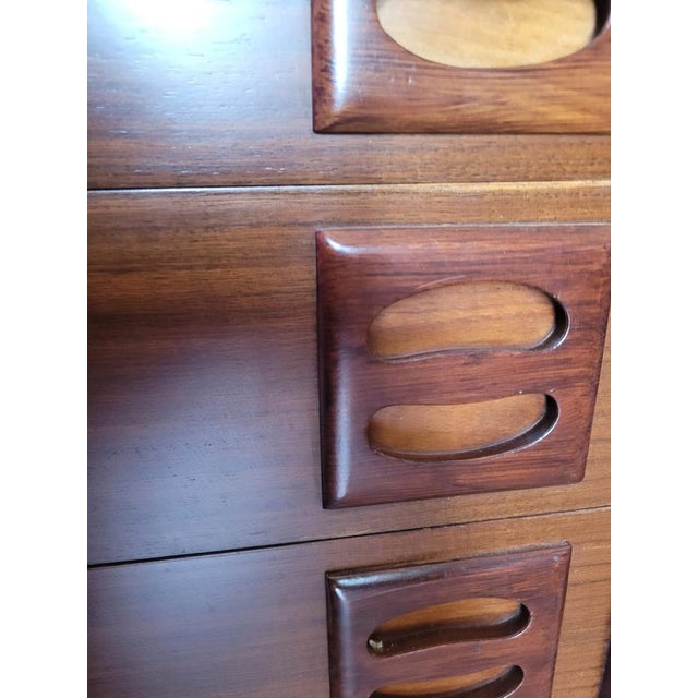 1960s Teak Chest of Drawers with Carved Handles, 1960s For Sale - Image 5 of 8