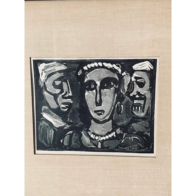 Vintage Georges Rouault “Les Visages” 1932 Signed Framed Lithograph For Sale - Image 4 of 13