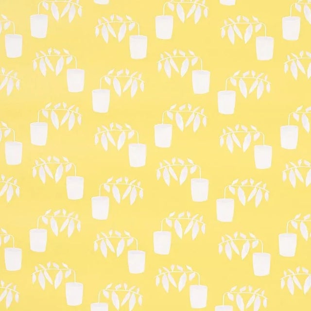 Schumacher Sample - Schumacher X Peg Norriss Reaching Out Wallpaper in Lemonade For Sale - Image 4 of 4