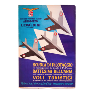1947 Italian Flight School Poster, Aeroporto Levaldigi