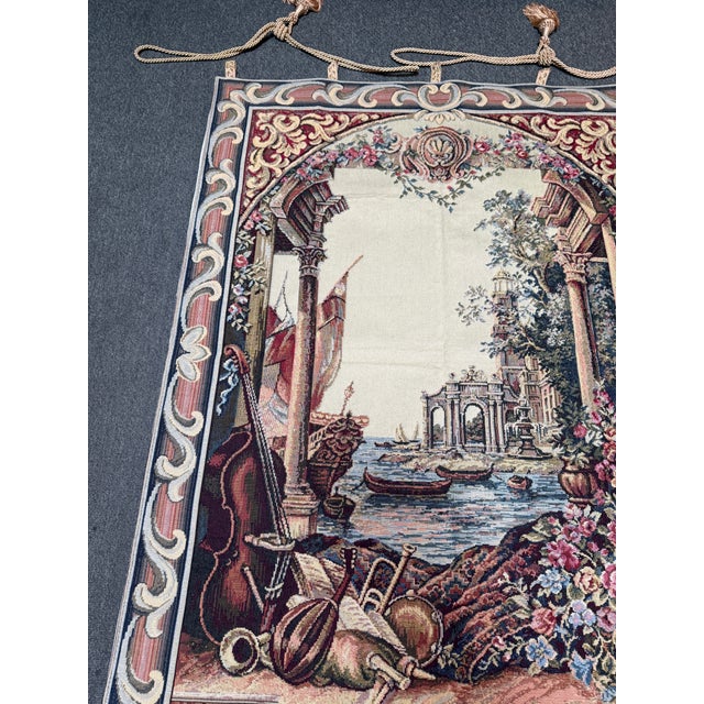 2010s Arazzo Hanging Tapestry With Golden Rope Coils, Set For Sale - Image 5 of 12