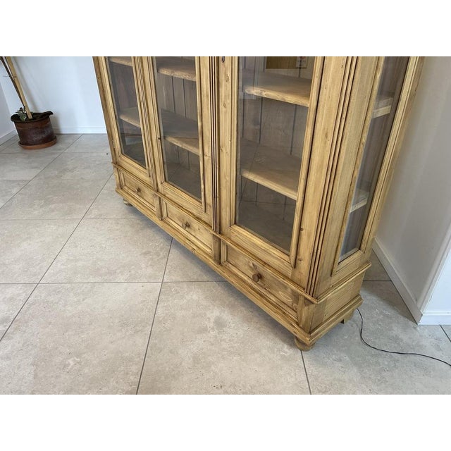 Vintage Natural Wood Bookcase For Sale - Image 5 of 10