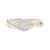 14K Yellow Gold Plated .925 Sterling Silver 1/4 Cttw Diamond Bypass and Halo Promise Ring (I-J Color, I3 Clarity) - Ring Size 6 For Sale