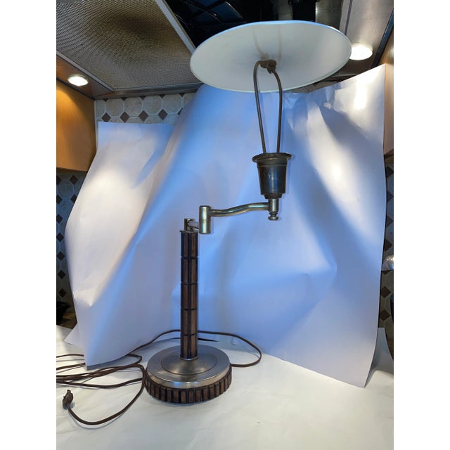 Mid-Century Modern Atomic Saucer Table Lamp For Sale - Image 10 of 13