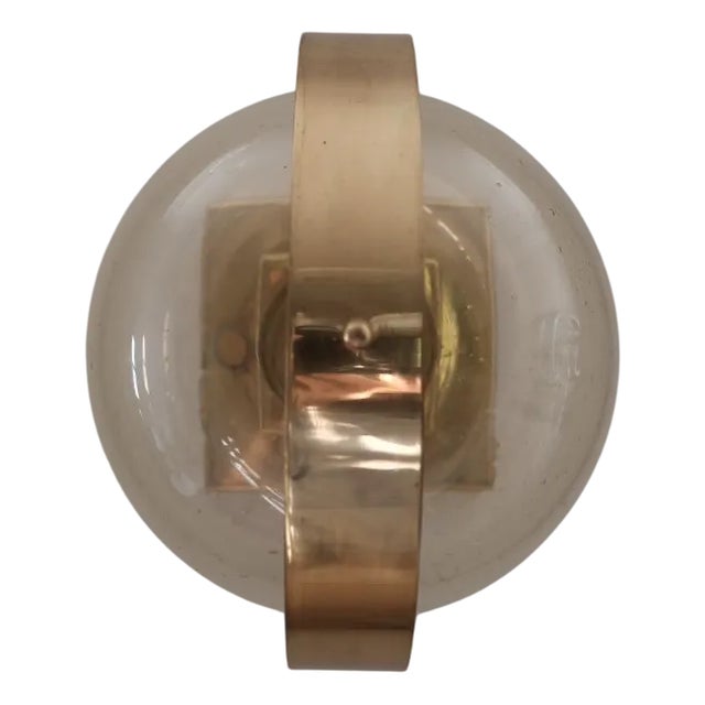 Mid-Century Italian Wall Light Scultpure in Glass and Brass, 1950s For Sale