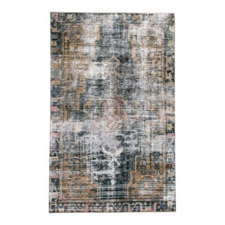 Blue Vintage Boho Chic Handmade Wool Rug For Sale