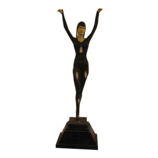 Nouveau Bronze Dancer Decorative Statue For Sale