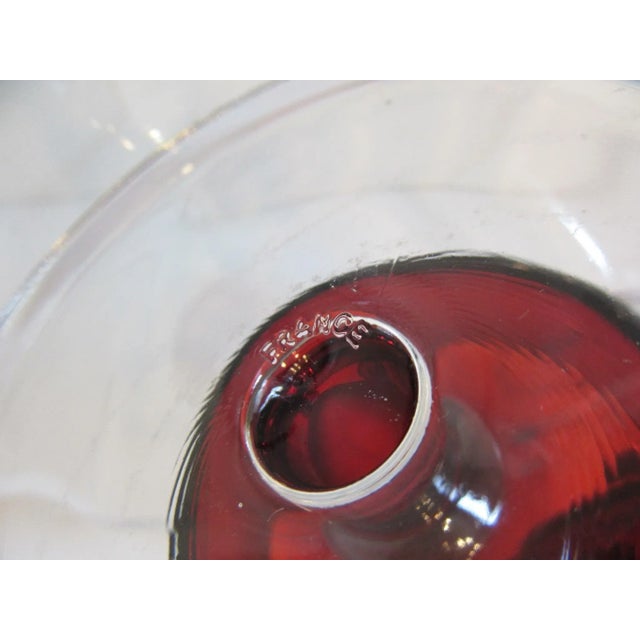 Mid-Century Modern French J. G. Durand Arcoroc Ruby Dessert Glasses - Set of 6 For Sale - Image 9 of 10