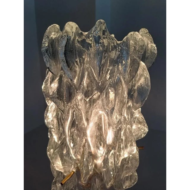 Ice Glass Pendant Light by J. T. Kalmar, Austria, 1960s For Sale - Image 6 of 12