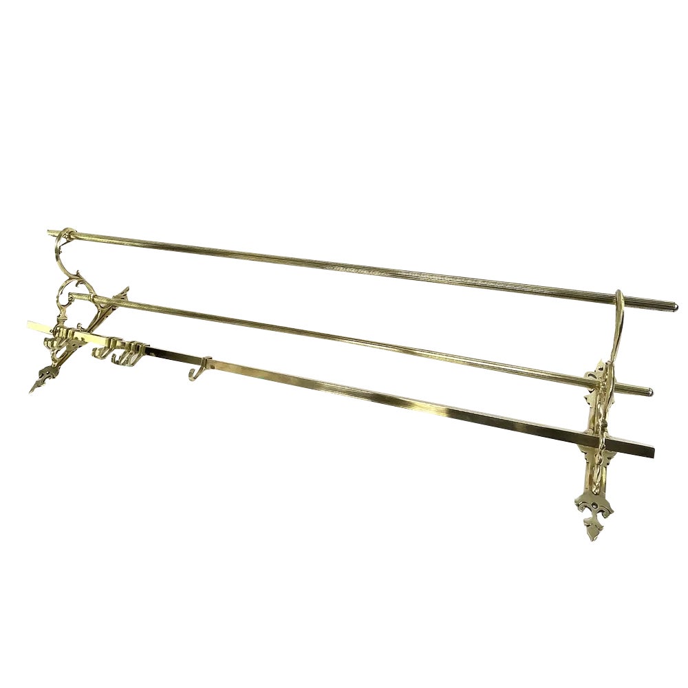 Art Nouveau Brass Wall Rack, 1920s | Chairish