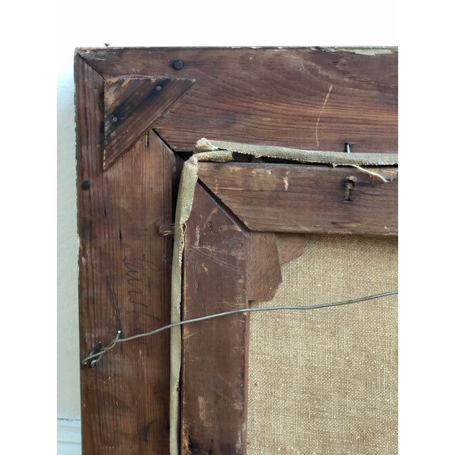 Vintage Original Cottage Oil Painting: Signed Large Countryside Art For Sale - Image 14 of 16