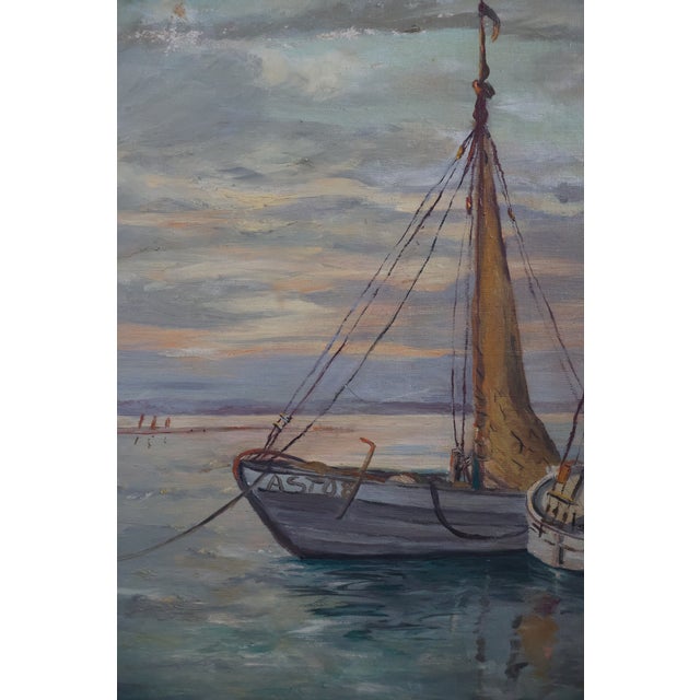 A large vintage original oil painting on board signed “R. G. Duncan” at the lower right, depicting two traditional...