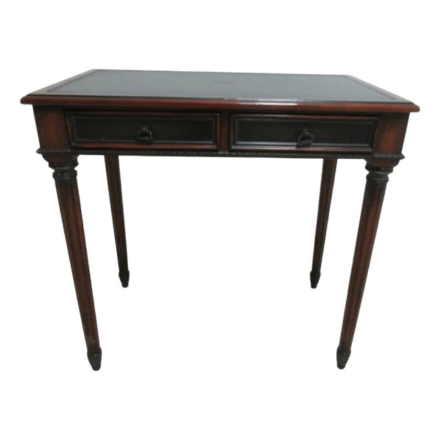 1990s Theodore Alexander Writing Desk Console French Leather Top Ladies For Sale