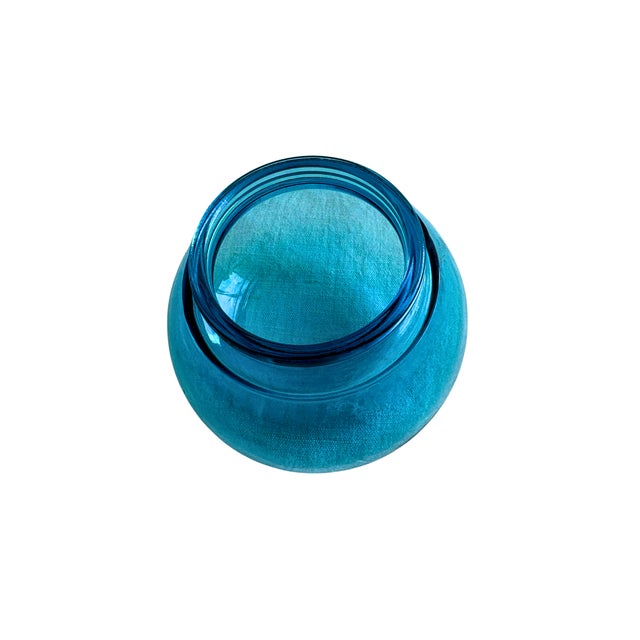 Glass Belgian Cobalt Blue Apothecary Jars, 1920s, Set of 2 For Sale - Image 7 of 10