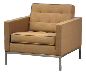 Vintage Florence Knoll Beige and Chrome Lounge Chair