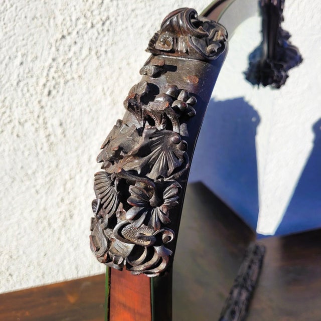 Japanese-Style Mirror in Carved Wood, 19th Century For Sale - Image 5 of 18
