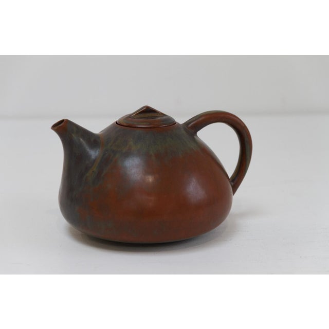 Danish Teapot in Glazed Ceramic by Eva Stæhr-Nielsen for Saxbo, 1950s. Wonderful Scandinavian Mid-Century Modern glazed...