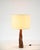 Midcentury Italian Sculptural Table Lamp in Curved Brown Leather, 1970s For Sale - Image 15 of 16