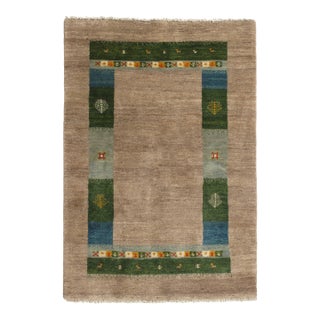 Vintage Hand-Knotted Persian Lori Gabbeh Rug 3'5" X 4'11" For Sale