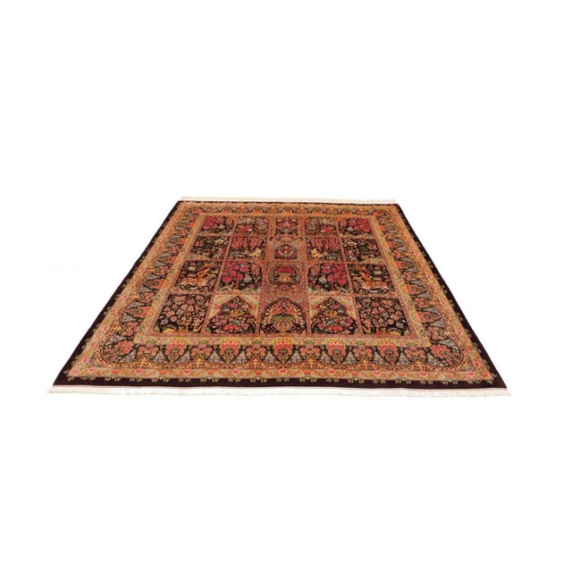 Hand-Knotted Qom Rug in Silk For Sale - Image 4 of 11