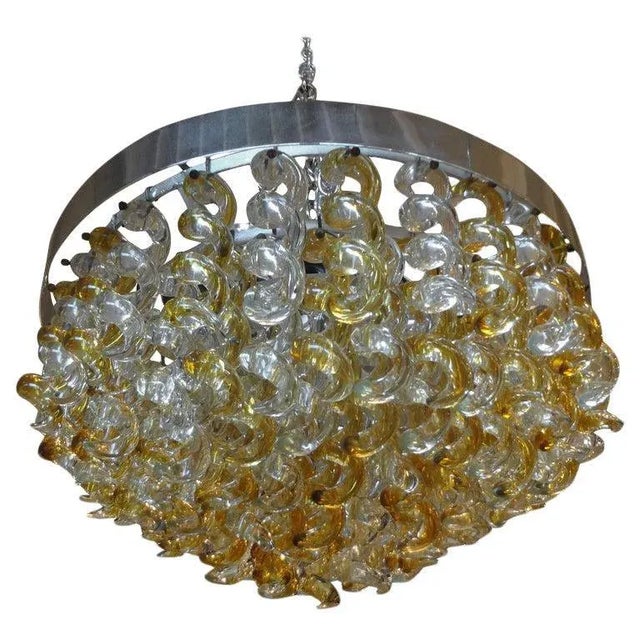 1960's Murano Glass Chandelier by Mazzega For Sale - Image 11 of 12