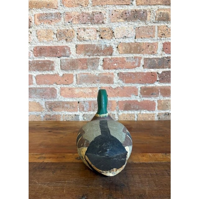 Mid 20th Century Fred Mott Hand Carved Wooden Mallard Drake Decoy For Sale - Image 13 of 14