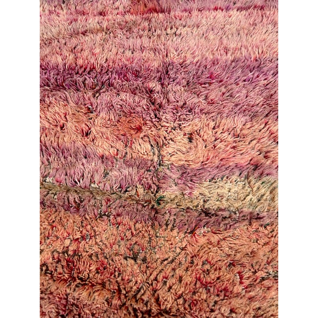 Vintage Beni M’Guild Moroccan Rug – Large Blush and Terracotta Handwoven Wool Carpet For Sale - Image 6 of 12