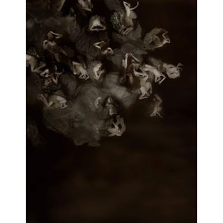 The Fall by Mariska Karto | Photograph on aluminum depicting a dark, abstract scene with figures. For Sale