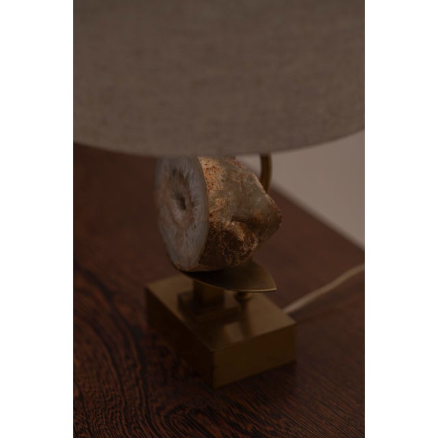 Gold Hollywood Regency Table Lamp with Geode by Willy Daro, 1970s For Sale - Image 8 of 9