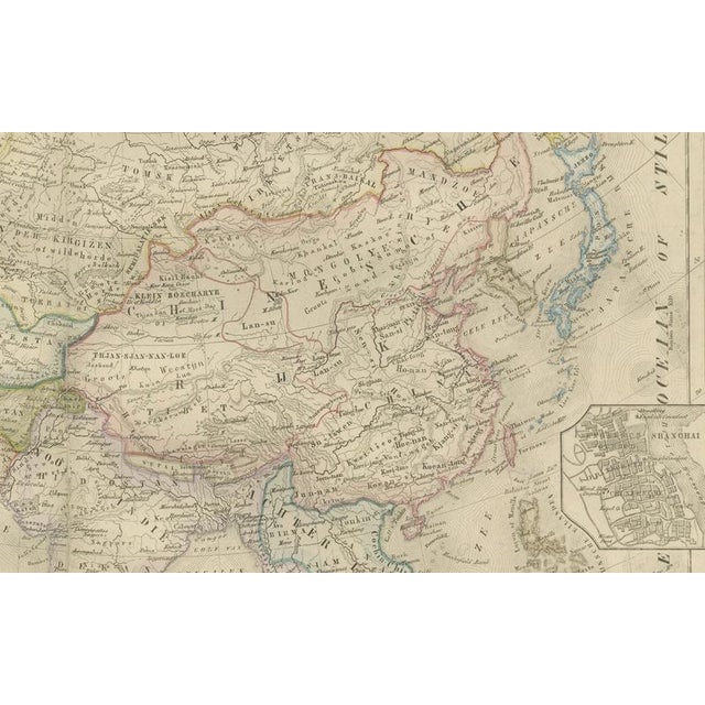 Asia Map with Middle East and India Insets, 1876 For Sale - Image 3 of 10