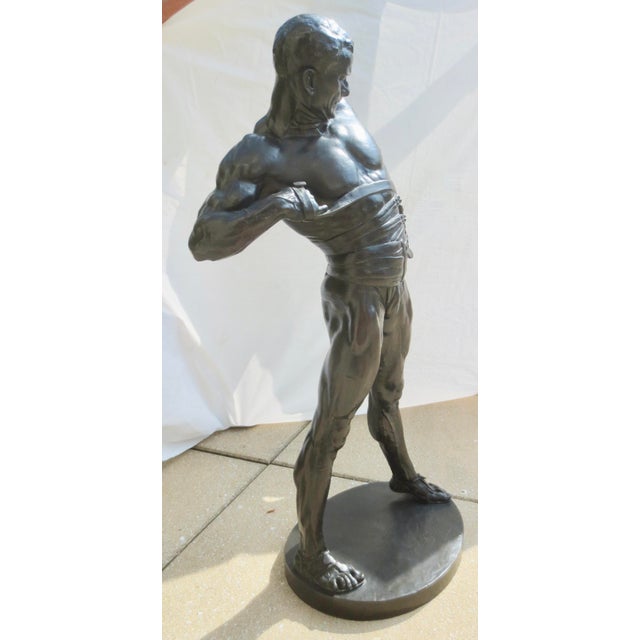 Traditional Massive Bronze Gladiator by Baucke Sculpture Signed and Dated 1910 36" Tall For Sale - Image 3 of 14