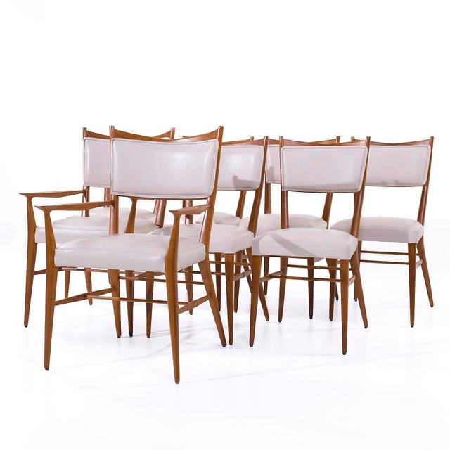 Mid-Century Modern Paul McCobb for Calvin's Irwin Collection Mid Century Leather Dining Chairs - Set of 8 For Sale - Image 3 of 17